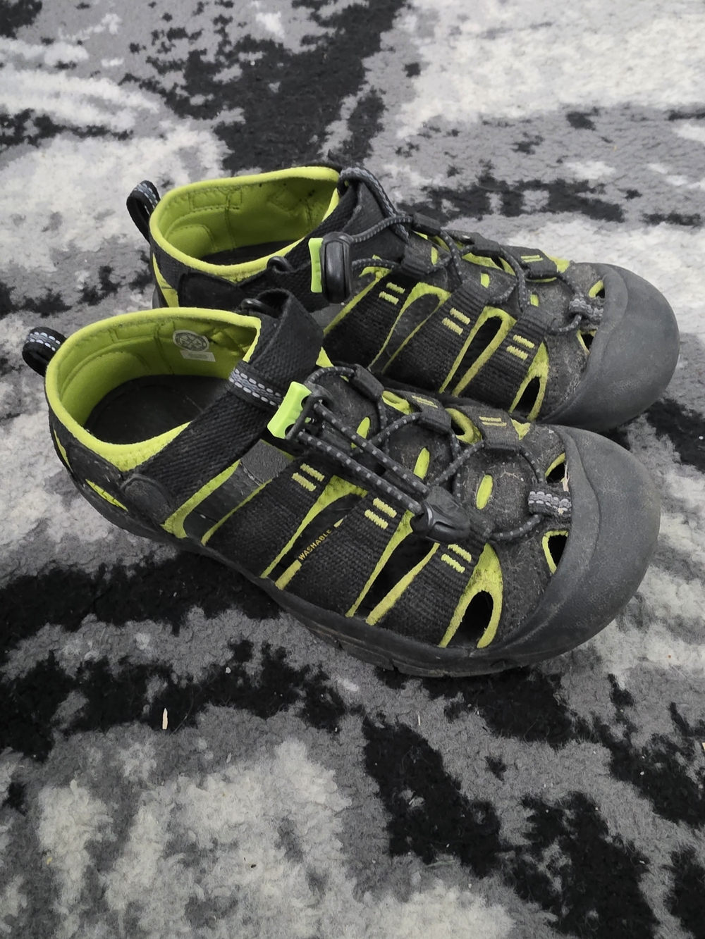 Keen Kids Black and Lime Green Closed-Toe Water Shoes